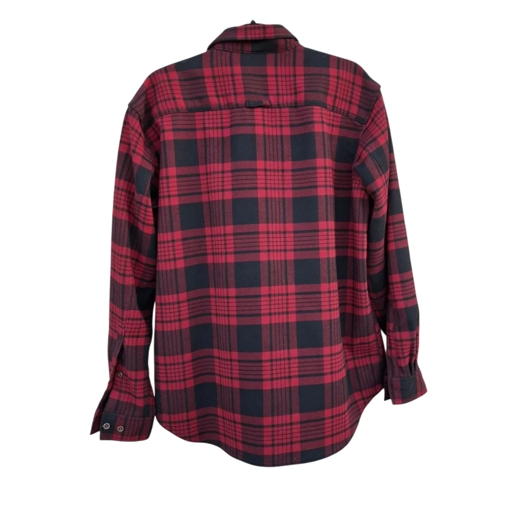 Columbia Sportswear Red Plaid Button-Up Long Sleeve Shirt Jacket  Men Size Large